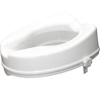 Aidapt 100mm (4") Elevation Raised Comfortable Toilet Seat Easy Fit White. Elevated Lock Seat Support for Elderly, and Disabled Users.