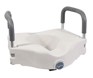 Aidapt 150mm (6") Elevation Raised Comfortable Toilet Seat with Arms Easy Fit White