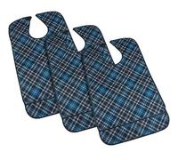 Aidapt 3 Pack Adult Waterproof Dining Bibs with Crumb Catcher.Hook and Loop Fastening,Extra Large,Clothes Protector,Elderly,Disabled,Wipe Clean,Re-usable,Unisex,Senior Eating
