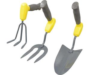 Aidapt 3 Piece Ergonomic Easy Grip Handled Gardening Set Trowel Fork Cultivator