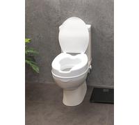 Aidapt 100mm (4") Elevation Raised Comfortable Toilet Seat with Lid Easy Fit White