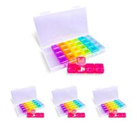 Aidapt 7 Day Weekly Pill Box with 4 Compartments per Day.Supplied in a Clear Clip Shut Case, (Pack of 4)