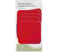 Aidapt Red Non Slip Heat Proof Coasters Square 9x9 cm for Coffee, Tea, Beer, Mug, Wine on Tables, Counters, Cabinets Pack of 4