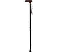 Aidapt Adjustable Height Lightweight Walking Stick with Anti Slip Ferrule Foot to Aid Stability and Confidence when Walking. Supplied with a Hanging Carry Strap And Wood Handle.
