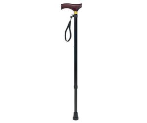 Aidapt Adjustable Height Lightweight Walking Stick with Anti Slip Ferrule Foot to Aid Stability and Confidence when Walking Supplied with a Hanging Carry Strap And Wood Effect Handle