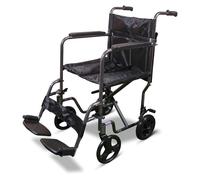 Aidapt Folding Lightweight Attendant Propelled Aluminium Wheelchair with Brakes, Lap Strap, Removable Foot Rests. Ideal for Every Day Use Indoors and Outside