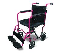 Aidapt Folding Lightweight Attendant Propelled Aluminium Wheelchair with Brakes, Lap Strap, Removable Foot Rests. Ideal for Every Day Use Indoors and Outside