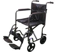 Aidapt Folding Lightweight Attendant Propelled Aluminium Wheelchair with Brakes, Lap Strap, Removable Foot Rests. Ideal for Every Day Use Indoors and Outside