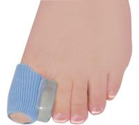 Antibacterial Digital Pads with Gel Pad Finger and Toe Sleeves Tubes Covers Contain Soothing Mineral Oil Relieve Pressure on Ingrown Toenails, Hammertoes, Corns, Toe Tips Latex Free Wide Pk of 6