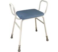Aidapt Astral Perching Stool Adjustable Kitchen Stool White and Blue VG863