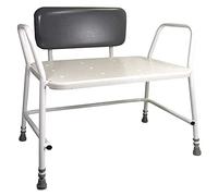 Aidapt Bariatric Height Adjustable Shower Stool with Back and Anti Slip Feet, Easy Clean Surface and Hand Grip to Aid Stability. For Elderly, Disabled, Pregnant or Unsteady on their Feet Users