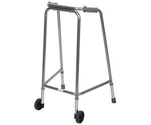 Aidapt Bariatric Standard Adjustable Height Aluminium Lightweight Walking Frame with Wheels and Anti Slip Ferrule Feet to Aid Stability and Confidence when Walking Aid
