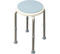 Aidapt Bath Stool with Rotating Seat Non-Slip Ferrules,8 Numbered Height Settings,Shower Chair,Elderly,Disabled,Pregnancy,Post Surgery,Rust Free Aluminium, Lightweight, Easy Assembly, White/Blue