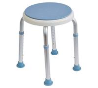 Aidapt Bath Stool with Rotating Seat Non-Slip Ferrules,8 Numbered Height Settings,Shower Chair,Elderly,Disabled,Pregnancy,Post Surgery,Rust Free Aluminium, Lightweight, Easy Assembly, White/Blue
