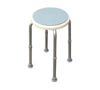 Aidapt Bath Stool with Rotating Seat Non-Slip Ferrules,8 Numbered Height Settings,Shower Chair,Elderly,Disabled,Pregnancy,Post Surgery,Rust Free Aluminium, Lightweight, Easy Assembly, White/Blue