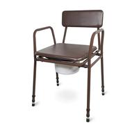 Aidapt Bedside Commode.Height Adjustable,5 Litre Pail,Padded Back and Overseat,Sturdy,Durable,Bedroom,Living Area,Care Home,Elderly,Mobility,Toilet,Portable,Supplied Flat Packed Tool Free Assembly