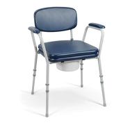 Aidapt Bedside Toilet Chair with Padded Hinged Seat & Backrest.Vinyl Easy Clean, Adjustable HeightNon-Slip Feet,Removable Bucket,Tool-Free Assembly,127kg Weight Limit,Commode,Elderly,Disability