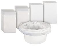 Aidapt Commode Liners with Absorbent Pads,Box of 50 Flat Packed.1000ml Absorbency,Fits Standard Commode Buckets,Biodegradable,Tie Handles,Sanitary,Leak Free,Odour Free,Convenient