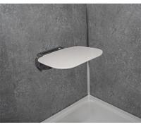 Aidapt Contemporary Fold Up Wall Mounted Shower Seat.Space Saving,Smooth Folding Motion,Modern Design,127kg Weight Capacity,Bathroom Stool for Elderly,Pregnancy Mobility