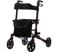 Aidapt Deluxe Fold Flat Rollator 4 Wheel Walker Seat Purple VP185P