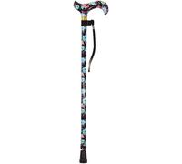Aidapt Deluxe Patterned Walking Cane Black Floral Aidapt Black