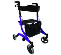 Aidapt Deluxe Purple Folding Light Weight 4 Wheeled Rollator Mobility Aid with Seat, Carry Bag, Lockable Brakes, Walking Stick Holder and Puncture Proof Tyres for Indoor and Outdoor use.
