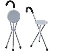 Aidapt Disability Medical Aid Folding Seat Cane Walking Stick Stool Chair 100Kg