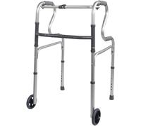 Dual Riser Deluxe Folding Walking Frame With Wheels Aidapt Grey One Size