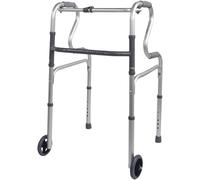 Aidapt Dual Riser Deluxe Folding Walking Frame With Wheels in Grey Aidapt Grey