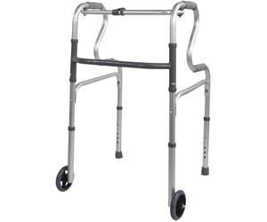 Aidapt Dual Riser Deluxe Folding Walking Frame With Wheels in Grey Aidapt Grey