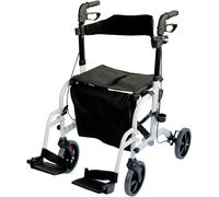 Aidapt Duo Rollator And Transit Chair White