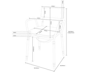 Aidapt Essex Height Adjustable Commode Chair Blue Aidapt Blue