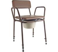 Aidapt Essex Height Adjustable Commode Chair Brown Aidapt Brown