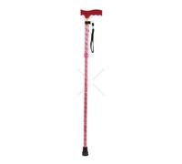 Aidapt Patterned Fold Down Adjustable Height Lightweight Walking Stick with Anti Slip Ferrule Foot to Aid Stability and Confidence when Walking Supplied with a Hanging Carry Strap and Wood Handle