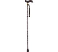 Aidapt Extendable Plastic Handled Walking Stick with Engraved Pattern Black