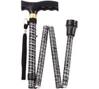 Aidapt Extendable Plastic Handled Walking Stick with Engraved Pattern Black Aidapt Black