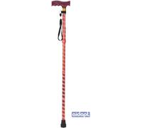 Aidapt Extendable Plastic Handled Walking Stick with Engraved Pattern Red