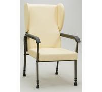 Aidapt Chesterfield Orthopaedic High-Back Chair - Adjustable Leg & Back - Easy Wipe Clean - Cream