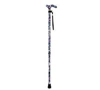 Aidapt Floral Adjustable Height Lightweight Walking Stick with Anti Slip Ferrule Foot to Aid Stability and Confidence when Walking Supplied with a Hanging Carry Strap