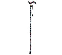 Aidapt Floral Adjustable Height Lightweight Walking Stick with Anti Slip Ferrule Foot to Aid Stability and Confidence When Walking Supplied with a Hanging Carry Strap