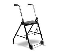 Aidapt Foldable Wheeled Walking Frame with Seat.Lightweight,Height Adjustable,Non-Slip Ferrules,Folds to 13cm Wide,Zimmer,Elderly,Disabled,Mobility Aid,Walker