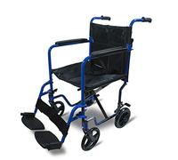 Aidapt Folding Lightweight Attendant-Propelled Aluminium Wheelchair with Brakes, Lap Strap & Removable Footrests - Ideal for Everyday Use Indoors, Outdoors & Travel - Only 9.8kg