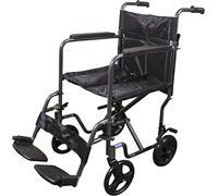 Aidapt Folding Lightweight Attendant Propelled Aluminium Wheelchair with Brakes, Lap Strap, Removable Foot Rests. Ideal for Every Day Use Indoors and Outside