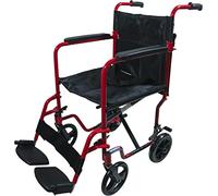 Aidapt Folding Lightweight Attendant Propelled Aluminium Wheelchair with Brakes, Lap Strap, Removable Foot Rests. Ideal for Every Day Use Indoors, Outside & Travel Only 9.8Kg