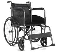 Aidapt Folding Lightweight Self Propelled Steel Wheelchair with Brakes, Extra Wide Seat (20") Lap Strap, Removable Foot Rests and Side Panels for Privacy. Indoor and Outside Use