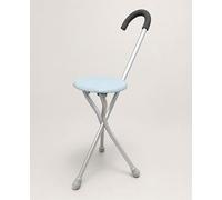 Aidapt Folding Seat Cane - Lightweight Aluminium Walking Stick with Built-In Tripod Seat, Curved Foam Handle, Non-Slip Feet, Portable Walking Aid for Elderly, Travel & Mobility Support up to 100kg