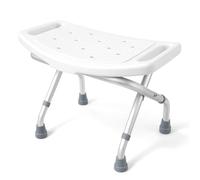 Aidapt Folding Shower Chair, Height Adjustable Bath Seat with Non-Slip Feet, Lightweight Aluminium Shower Stool for Elderly & Disabled Users