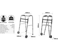 Aidapt Folding Walking Frame Wheeled in Grey Aidapt Grey