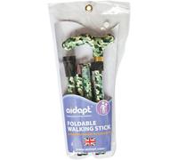 Aidapt Patterned Fold Down Adjustable Height Lightweight Walking Stick with Anti Slip Ferrule Foot for Stability and Confidence when Walking. Supplied with a Hanging Carry Strap and Handle.