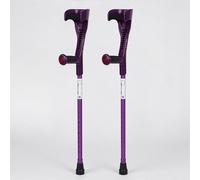 Aidapt Forearm Crutches Pair with Open Cuff & Strap, Adjustable Height (10 Settings), Lightweight Aluminium Walking Aids with Reflectors, Non-Slip Ferrule, Ergonomic Grip, 100kg Max User
